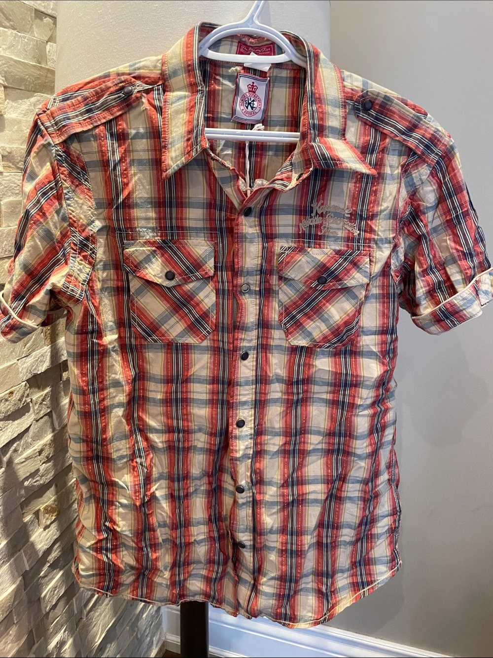 NEW Kaporal plaid button down shirt